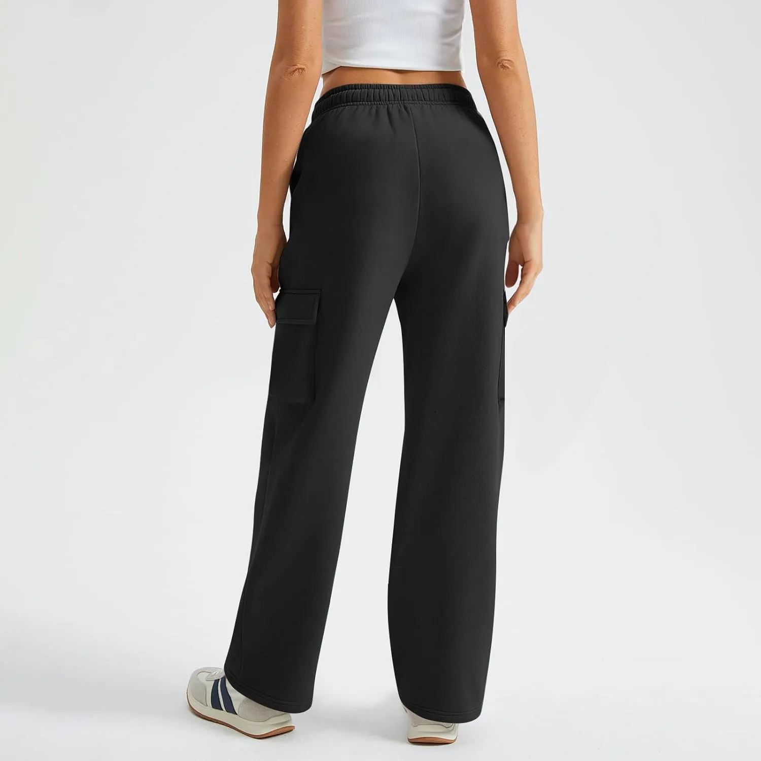 Cargo Sweatpants for Women Fleece Lined Workout Baggy Wide Leg Pants Casual Trendy Thermal Comfy Lounge Pants