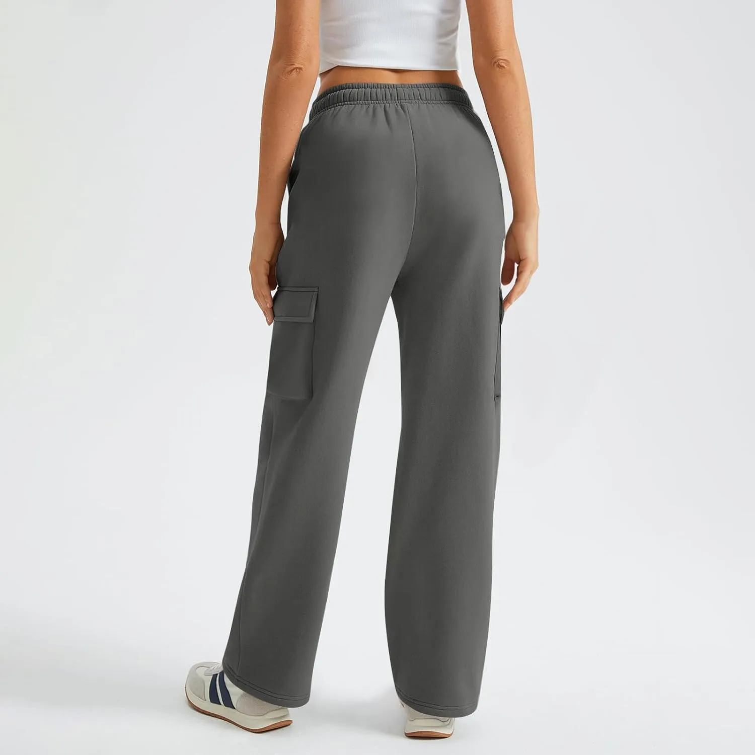 Cargo Sweatpants for Women Fleece Lined Workout Baggy Wide Leg Pants Casual Trendy Thermal Comfy Lounge Pants