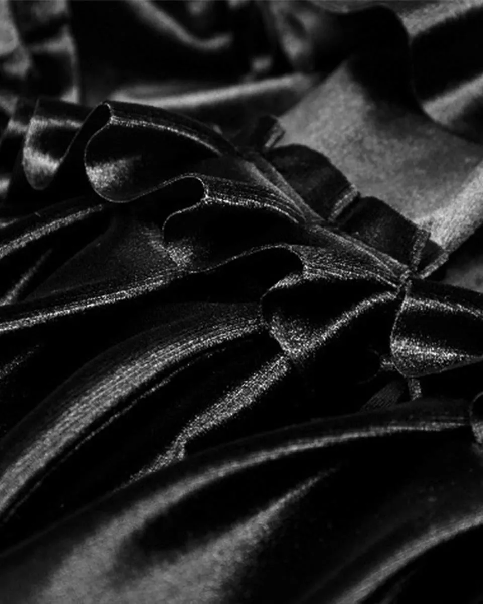 Dark In Love Dark Gothic Lolita Layered Velvet & Lace Frill Skater Mini Skirt