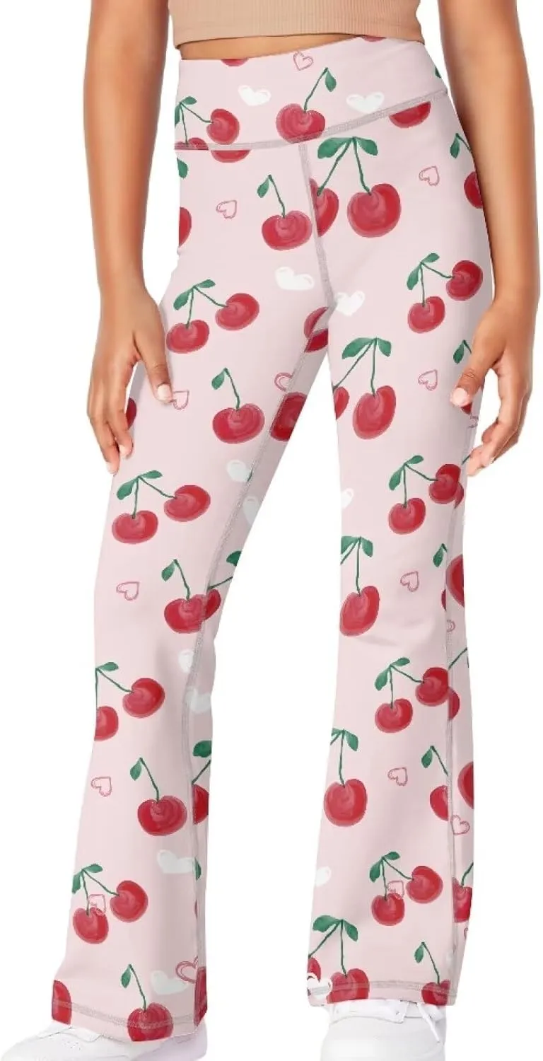 Girls Flare Legging Stretch High Waist Cross Yoga Pants Casual Bootcut Stretch Sports Sweatpants for 5-14 Teens