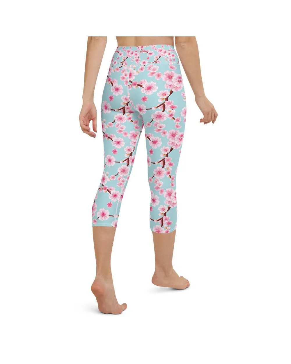 Japanese Cherry Blossom Yoga Capris