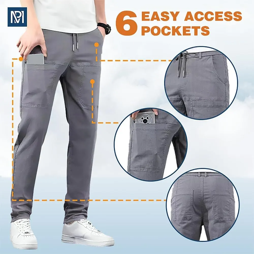 Mencomfy Cargo Pants, MultiPants-High Stretch Multi-Pocket Durable Cargo Pants, Acegents Silm Fit Stretch Pant for Men