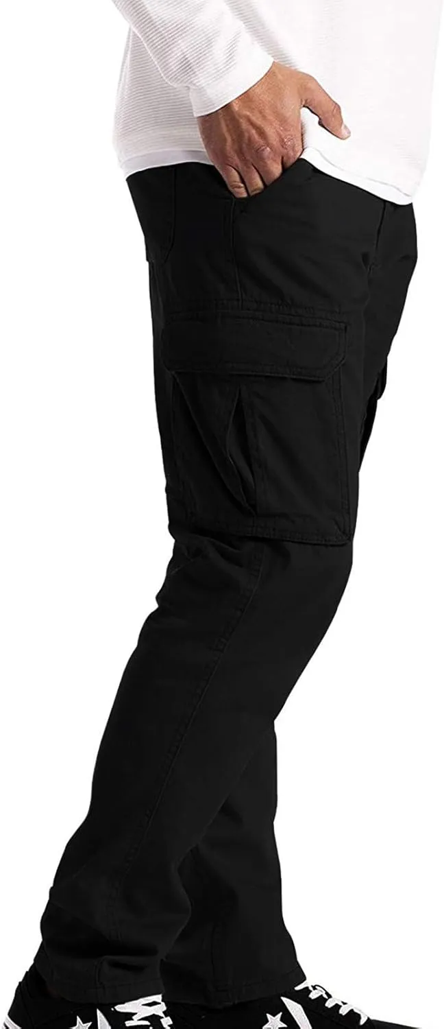 Mens 2023 Casual Cargo Pant Hiking Trousers Multi Pockets Twill Chino Pants Overalls Straight Joggers Gym Sweatpants