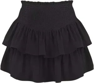 Skirt for Women Women Ruffle Layered Mini Skirts Smocked a Line Pleated Short Skirt Boho Beach Mini Skirt