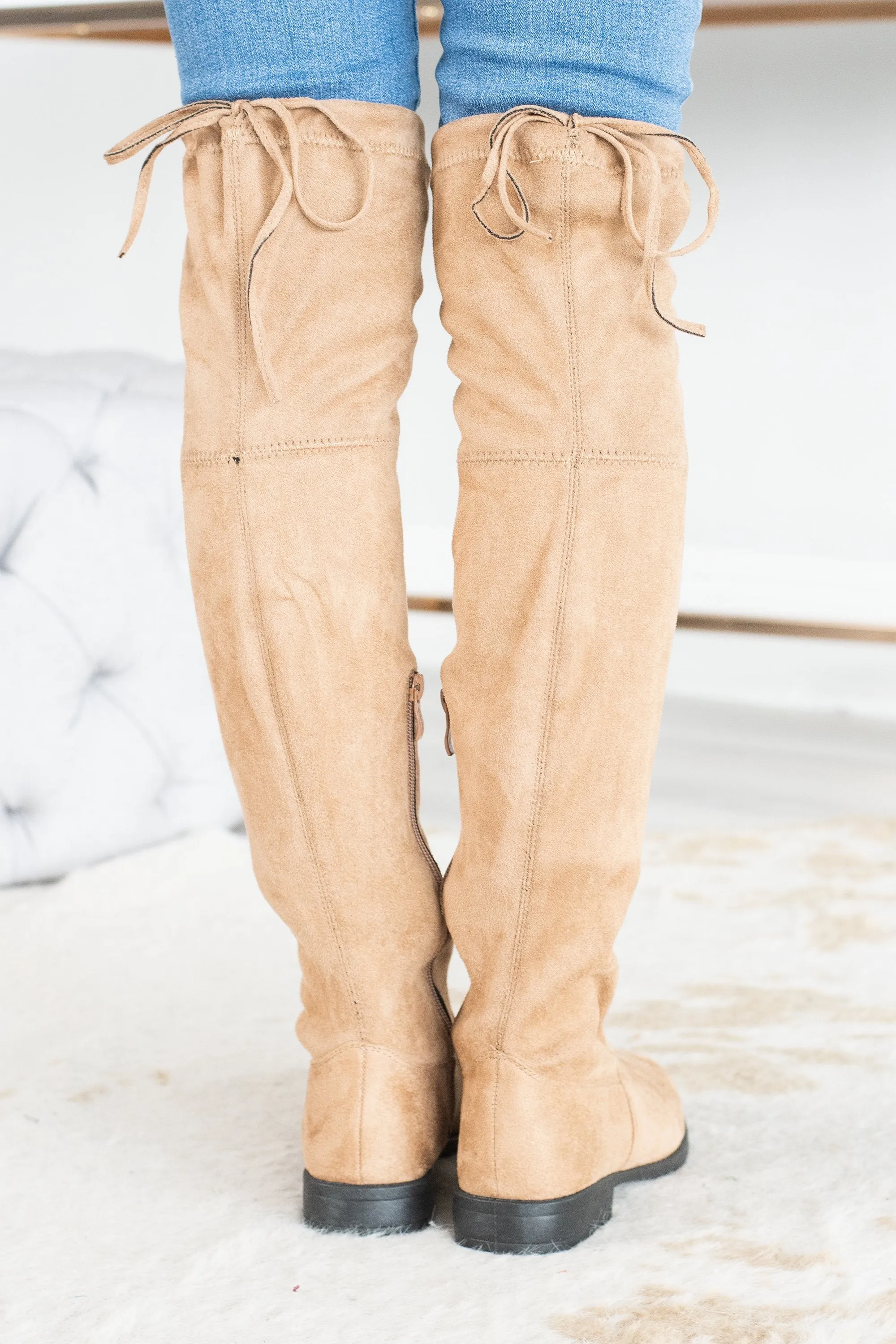 Take Me With You Over The Knee Natural Boots