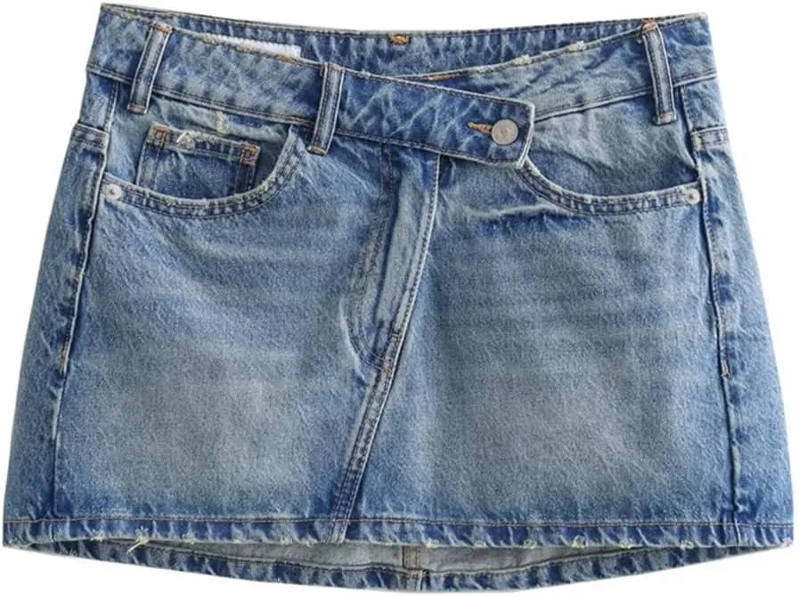 Women's Spring and Summer Mini Skirts Denim Skirts Casual High Street Ladies Skirt